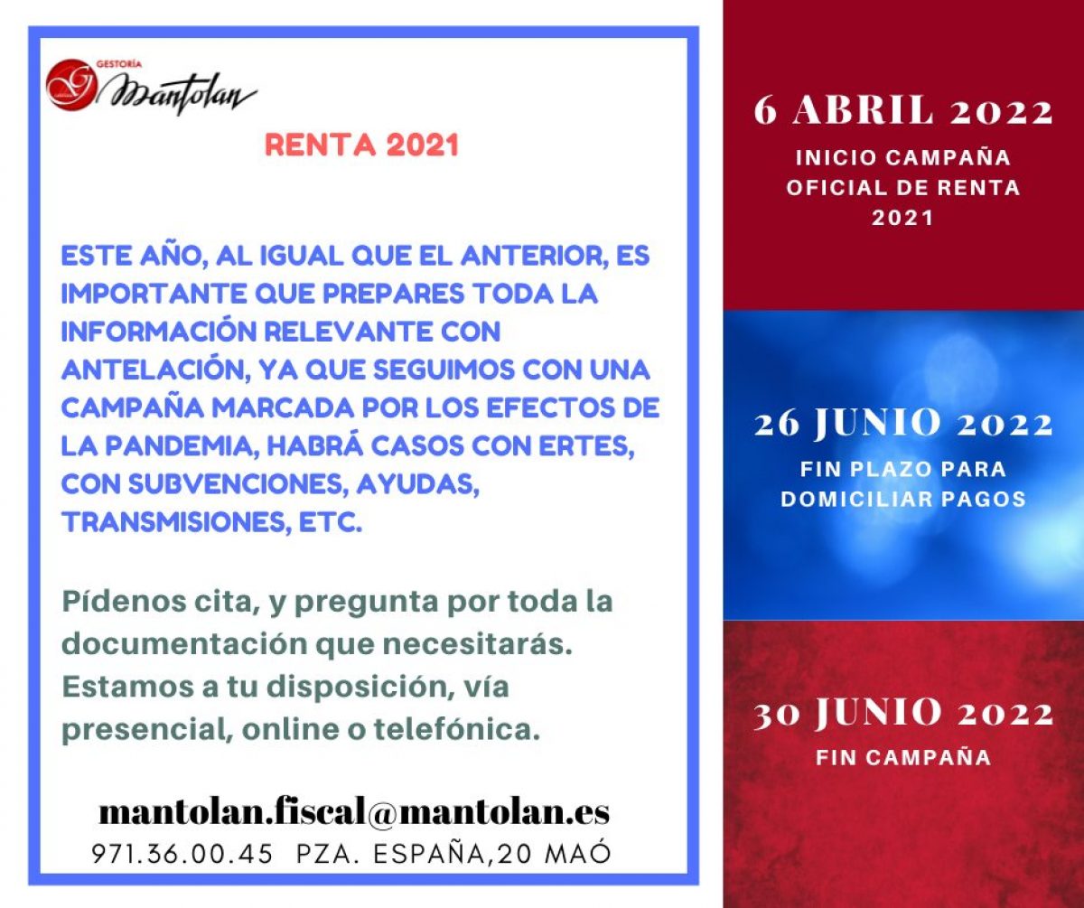 Campaña Renta y Patrimonio Menorca