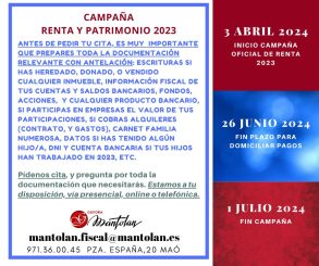 Renta y Patrimonio 2023 Menorca